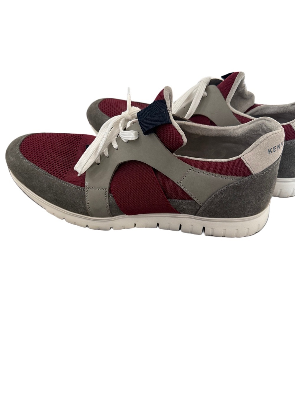 Kenneth Cole New York Bailey Jogger Sneakers Burgundy Gray Mesh Suede Lace-Up 12